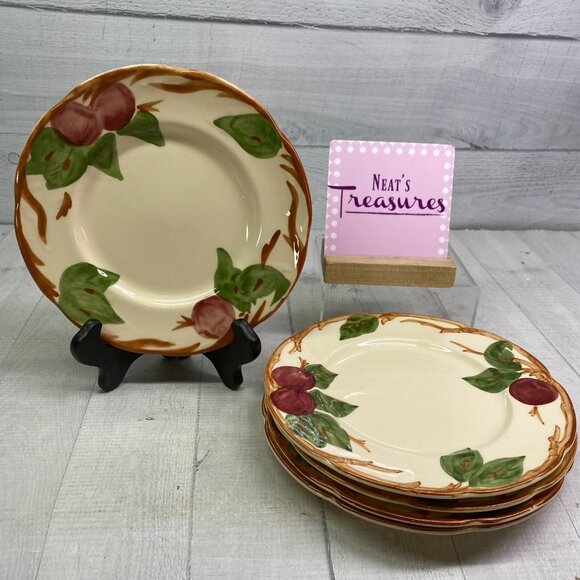 Vintage Franciscan APPLE Hand Painted California Earthenware Salad Plates Set 5 - Picture 1 of 16